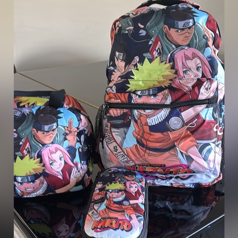 💥💥Anime Naruto Shonen Jump’s 3 piece Backpack Set - Multicolor☄️⚡️